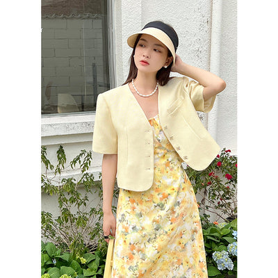 Abrigo Coreano Elegante de Solapa Única con Estampado Retro - Image 5