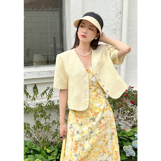 Abrigo Coreano Elegante de Solapa Única con Estampado Retro - Image 5