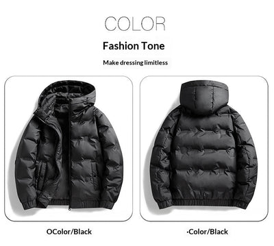 Abrigo Impermeable con Capucha para Hombre - Chaqueta de Plumón Invierno - Image 23
