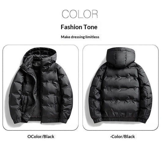Abrigo Impermeable con Capucha para Hombre - Chaqueta de Plumón Invierno - Image 23