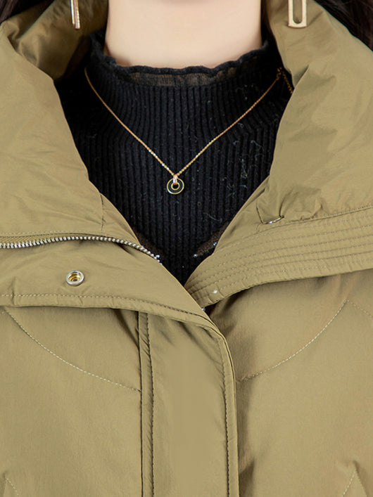 Abrigo de Algodón Cálido Cuello Alto Corte Holgado - Image 11