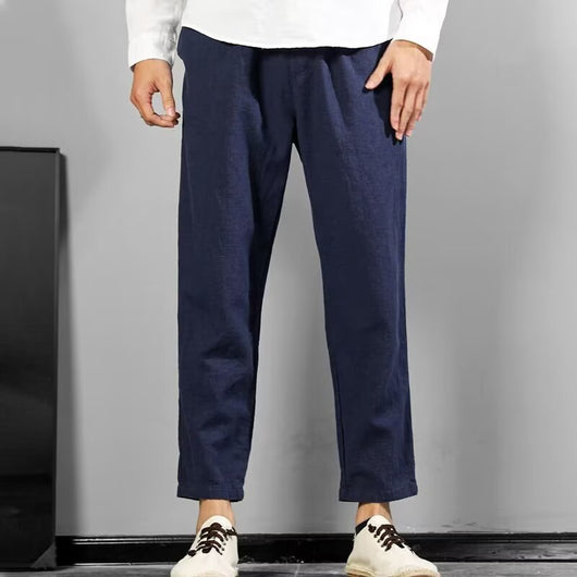 Pantalones Casuales de Lino y Algodón para Hombre - Ajuste Versátil - Image 10