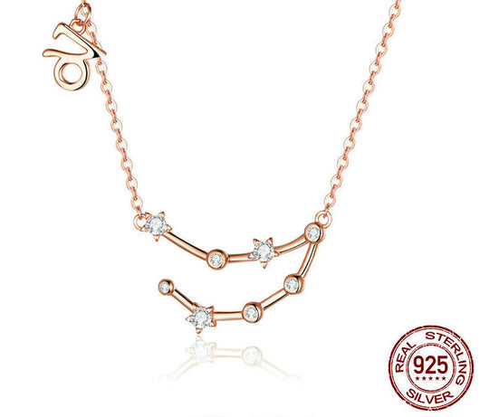 Collar Constelaciones Zodiacales Plata 925 Baño Oro Rosa - Image 24