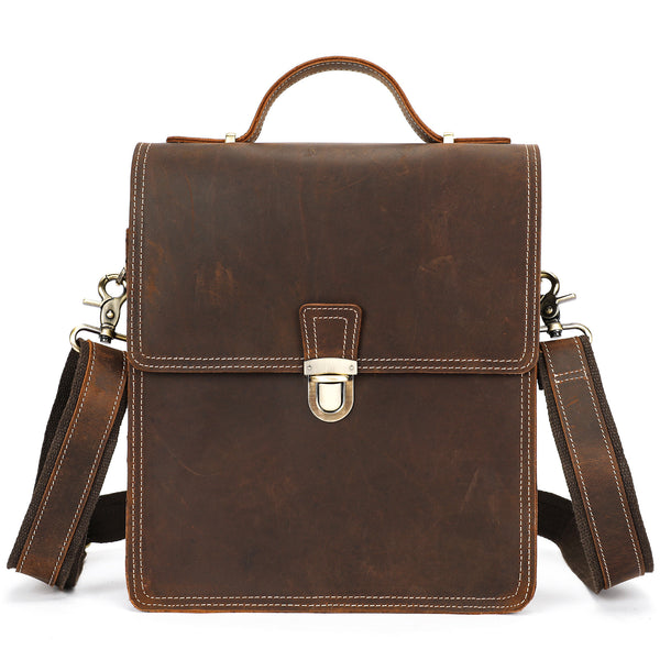 Bolsa Mensajera Vertical de Gran Capacidad con Diseño Cuadrado para Hombre