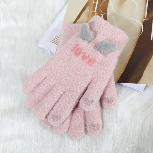 Guantes Tejidos de Invierno con Contraste de Colores y Forro Polar para Mujer - Image 28