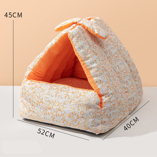 Nido Triangular para Mascotas - Cama Semiencerrada Reversible Todo Clima - Image 6