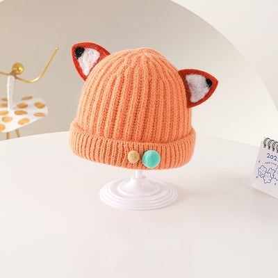 Gorro Tejido de Lana Cálido con Diseño Adorable de Melón para Bebé