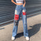 Pantalones Rectos Rotos Street Style para Mujer