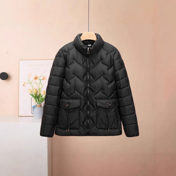 Chaqueta de Algodón Grueso Corta para Mujer - Colores Sólidos