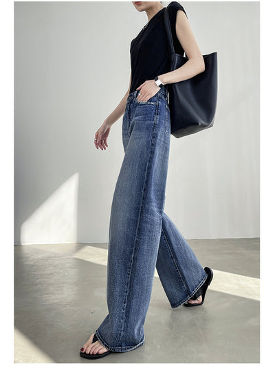 Jeans Azul Claro Cintura Alta Pierna Ancha Mujer Corte Recto - Image 10