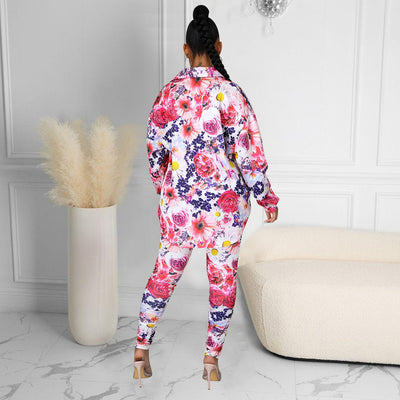 Conjunto Dos Piezas Manga Larga Estampado Sexy Casual - Image 10