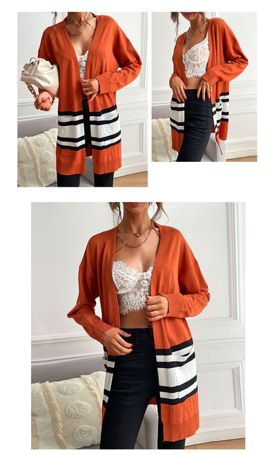 Cardigan Tejido Largo Holgado para Mujer - Suéter Ligero de Manga Larga - Image 4