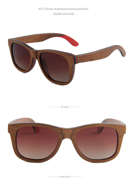 Gafas de Sol Polarizadas con Montura Ovalada y Puente de Madera - Image 13