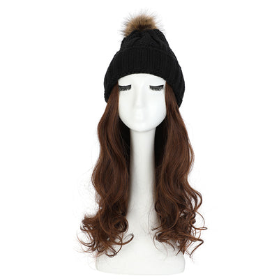 Gorro de Lana con Peluca Desmontable para Mujer - Image 5