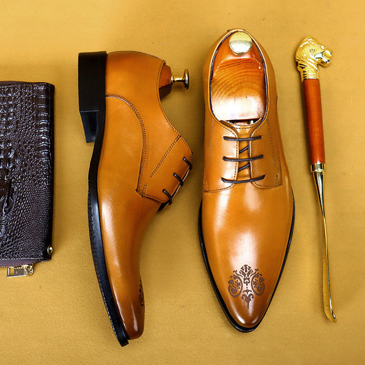 Zapatos de Cuero Ejecutivo con Punta Tallada - Elegancia Profesional - Image 5