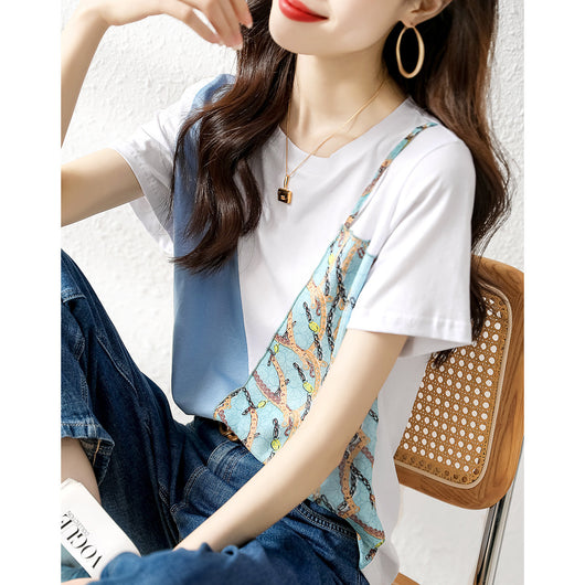Camiseta Minimalista de Cuello Redondo con Costuras Elegantes - Image 5