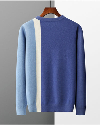 Suéter de Cuello Redondo Color Block Holgado para Hombre - Image 4