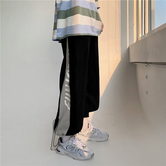 Pantalones Deportivos Estilo Coreano Tendencia Cintura Alta Corte Recto - Image 11