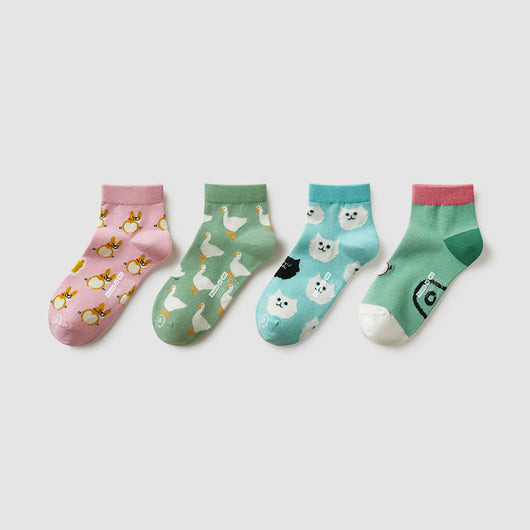 Calcetines Deportivos de Algodón con Diseño Gato y Perro - Image 7