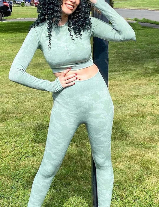 Leggins Deportivos Melocotón con Mangas Largas y Cintura Alta - Image 9