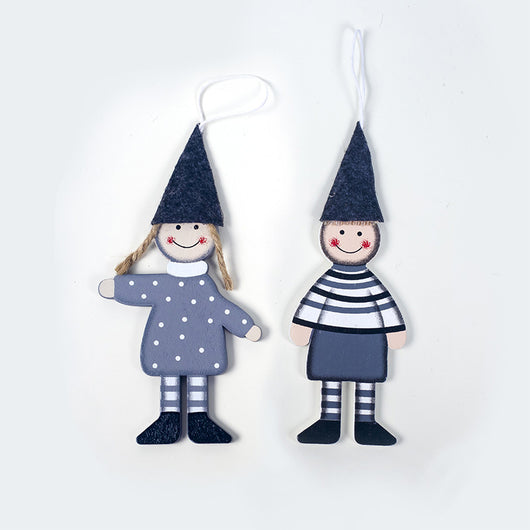 Adorno Navideño de Madera - Figuras Niño y Niña Decorativas - Image 9