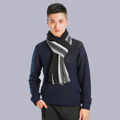 Bufanda Gruesa Casual para Hombre con Efecto Cachemira y Combinación de Colores - Image 11