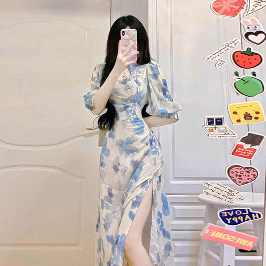 Vestido Floral de Chifón Diseño Francés Exclusivo para Mujer - Image 9