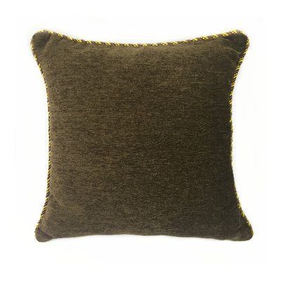 Funda de Almohada Floral Chenille Marrón para Sofá - Image 3
