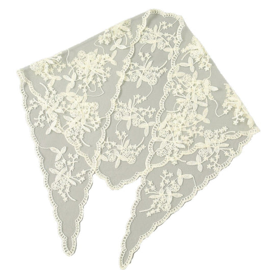 Velo de Novia con Encaje Floral Triangular - Accesorio Nupcial Elegante - Image 5