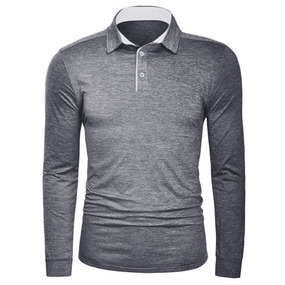 Camiseta Manga Larga Cuello Solapa Hombre - Colores Sólidos - Image 16