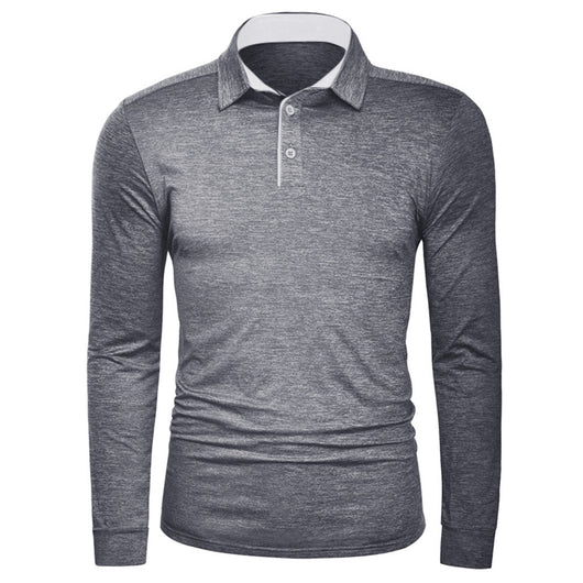 Camiseta Manga Larga Cuello Solapa Hombre - Colores Sólidos - Image 16