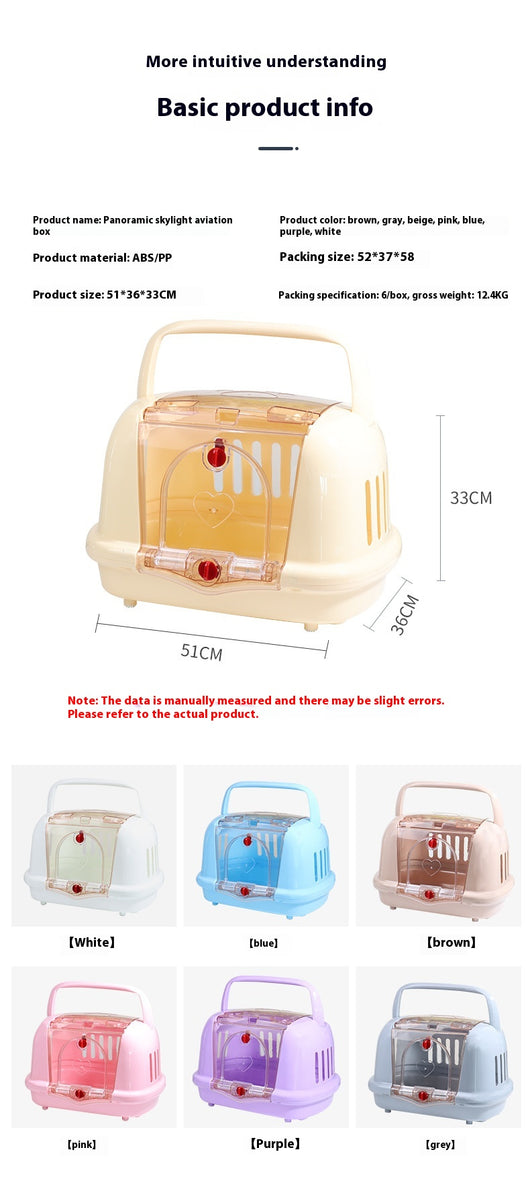 Brown pet carrier with a clear front door, top handle, ventilation slots, and a white urinating pad. - Image 19
