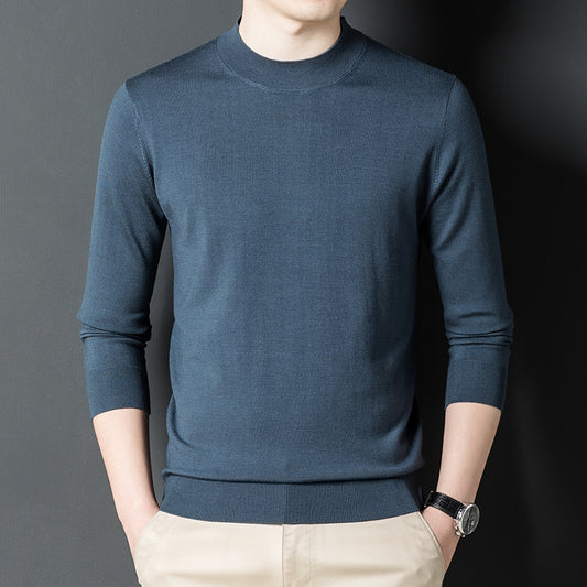 Suéter Tejido de Cuello Redondo para Hombre - Colores Sólidos