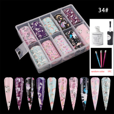 Set de 12 Láminas Decorativas para Uñas - Transferencias Nail Art - Image 10