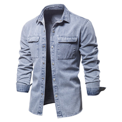 Chaqueta Denim Vintage con Solapa Europea Efecto Lavado - Image 6