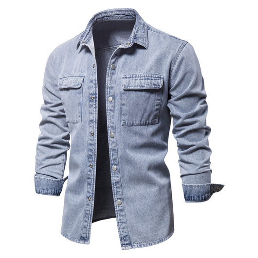 Chaqueta Denim Vintage con Solapa Europea Efecto Lavado - Image 6