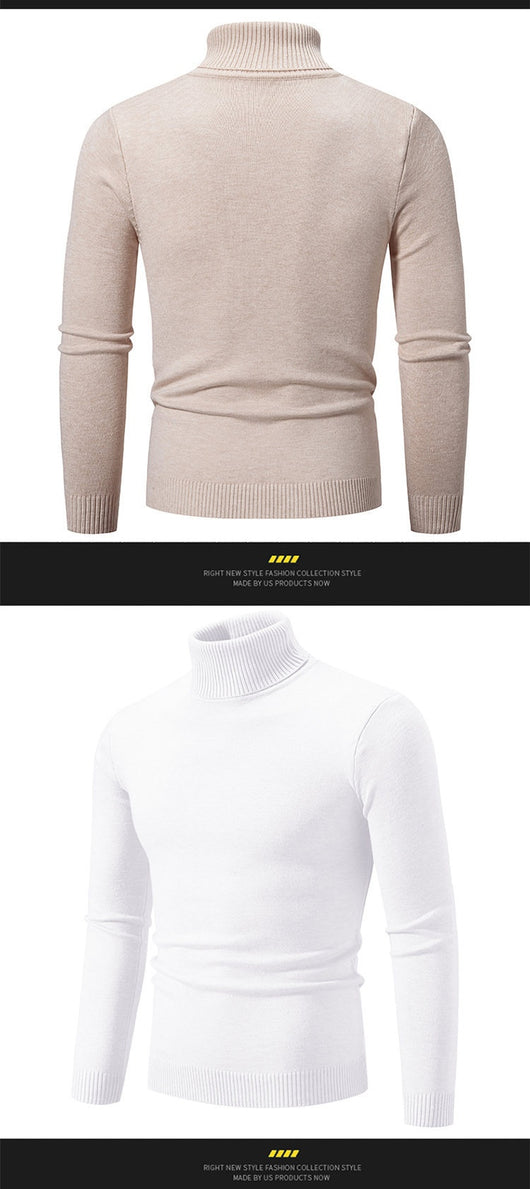 Suéter Cuello Alto Básico para Hombre - Estilo Europeo y Americano - Image 26