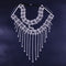 Masquerade Tassel Halloween Claw Chain Rhinestone Mask Ornament Plateado