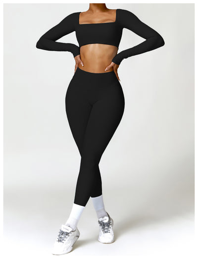 Conjunto Deportivo Yoga Cintura Alta Ajustado Secado Rápido para Mujer - Image 6