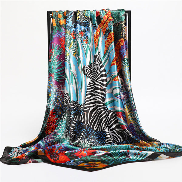 Pañuelo de Seda Estampado Animales Jungle para Otoño e Invierno