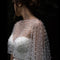 Chal Mesh Marfil con Orilla Asegurada - Gasa Perlada Blanca