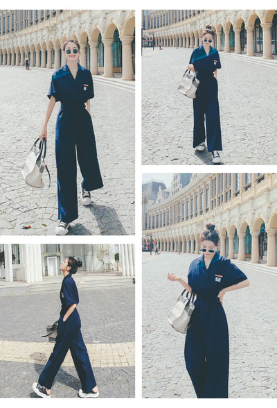 Jumpsuit Elegante de Corte Recto y Escote en V - Image 4
