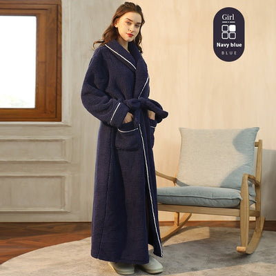 Bata de Invierno en Terciopelo Algodón para Parejas - Pijama Largo Talla Grande Lujo Ligero - Image 10