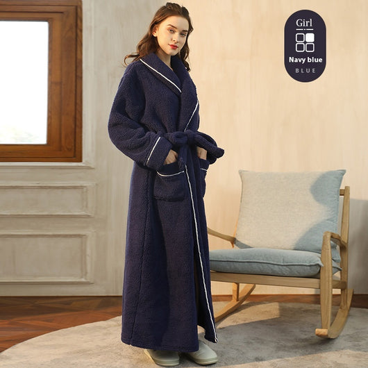 Bata de Invierno en Terciopelo Algodón para Parejas - Pijama Largo Talla Grande Lujo Ligero - Image 10