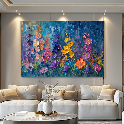 Cuadro Abstracto Flores 3D Óleo Texturizado - Arte Moderno para Decoración del Hogar - Image 4