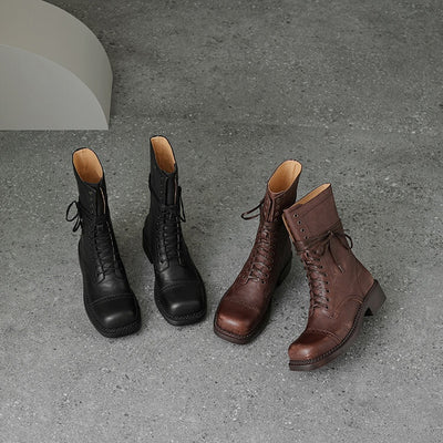 Botas Negras y Marrones para Mujer con Tacón Grueso y Hebilla - Image 13