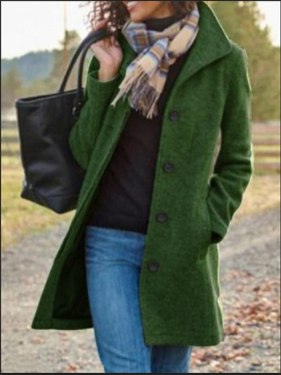 Abrigo Cardigan de Lana para Mujer con Cierre de Hebilla Decorativa - Image 7