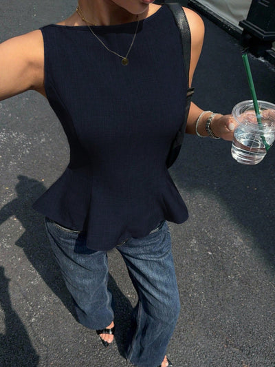 Blusa sin Espalda con Lazo en el Cuello y Cintura Ajustada - Image 13