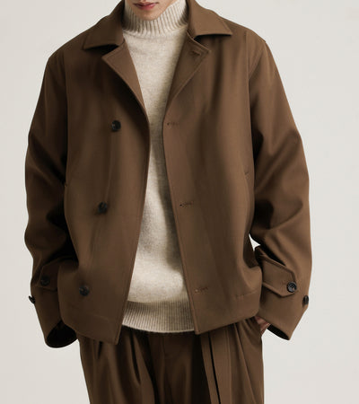 Abrigo Ejecutivo de Cuello Vuelto con Mezcla de Tela Twill para Hombre - Image 16