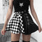 Saia Gótica Xadrez Rodada Mini Harajuku Streetwear